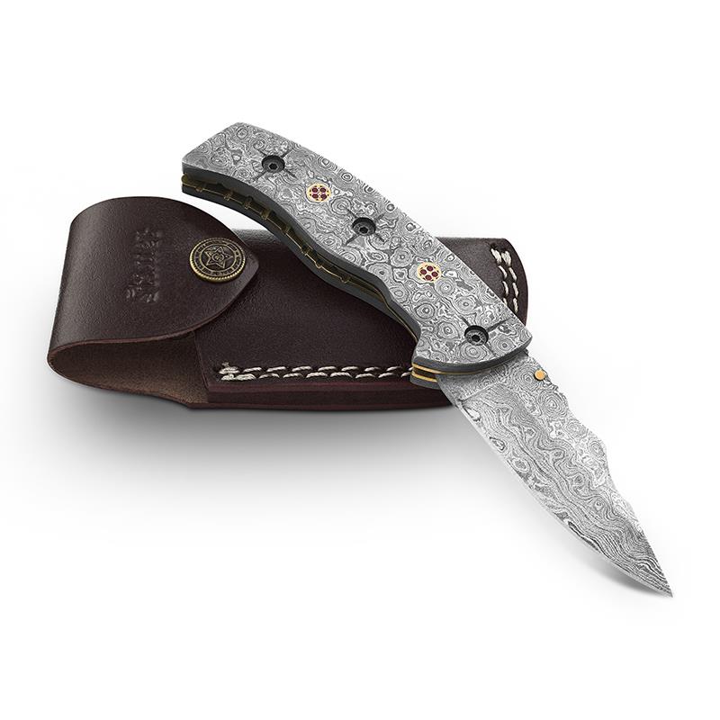 Damascus Dual Folding Knife